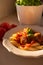 Pasta with meatballs and sauce bolognese