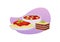 Pasta, minestrone and tiramisu Italian food flat style, vector illustration