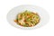 Pasta, noodles with chicken, Pad Thai isolated white