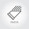 Pasta in package line icon. Symbol of floury meal. Italian dish. Spaghetti or macaroni outline pictograph. Food logo