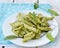 Pasta with pesto sause