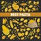 Pasta poster for best Italian cuisine food of vector spaghetti macaroni