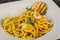 Pasta with prawn and zucchini