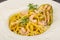 Pasta with prawn and zucchini