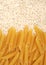 Pasta and rice grains background