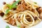 Pasta with roasted wild mushrooms chanterelle