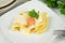 Pasta with salmon and parsley