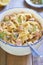 Pasta with smoked salmon and capers in cream sauce