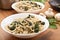 Pasta with Spinach and Mushrooms