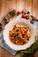 pasta with sword fish tomato black olives