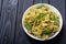 Pasta tagliatelle with green sauce pesto