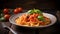 Pasta with tomatoes, food, delicious, italian food, generated by artificial intelligence