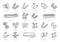 Pasta type outline icons or noodles pictograms