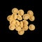 Pasta unprepared raw conchiglie rigate shells of durum wheat handmade isolated on black