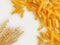 Pasta, wheat ear background agriculture cereal   , organic food design organic