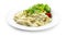 Pasta White Creamy Sauce Penne shape sprinkle with Cheese