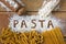 Pasta word with background