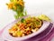 Pasta with zucchinis flower