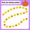 Paste the missing numbers. Handwriting practice. Learning numbers for kids. Wood basket. Education developing worksheet. Game for