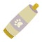 Paste in a tube for animals, cats, with a label with a paw