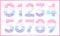 Pastel balloons set numbers vector