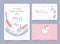 Pastel birthday invitation with unicorn,head,rainbow,frame and s