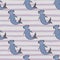 Pastel blue seamless pattern with blue hammerhead sharks. Light pastel purple striped background