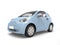 Pastel blue small urban modern electric car