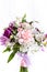 Pastel bouquet from pink and purple gillyflowers