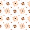 Pastel brown and pink flowers seamless pattern background illustration