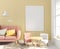 Pastel child`s room. playroom. modern style. 3d illustration. Po