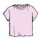 Pastel children`s outline drawing clothes. gentle pink sketch T-shirts. t-shirt illustration