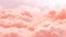 Pastel cloud landscape, a dreamlike vista of soft, cotton-candy skies. Peach fuzz background, copy space. Serene skyscape with