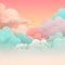 Pastel Cloud with various color background AI generated