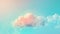 Pastel clouds with digital grid overlay against a blue-pink gradient sky, blending nature with technology