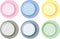 Pastel color circle labels