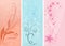 Pastel color vertical banners.
