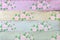 Pastel color wooden background with floral pattern