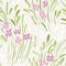 Pastel Colored abstract ditsy gestural floral vector seamless pattern. Spring blooms, foliage.