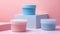 Pastel Colored Cosmetic Containers on Display