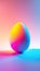 Pastel-Colored Easter Egg on a Vibrant Neon Background