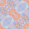 Pastel colored seamless pattern in blue and orange