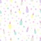 Pastel colored seamless pattern with candles and spots. Perfect for scrapbooking, poster, textile and prints.
