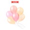 Pastel colored shine transparent air balloons, realistic 3d vector illustration