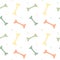 Pastel colorful cute bones seamless pattern background illustration