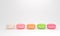 Pastel colorful macaron sweet cake with copy space 3d rendring