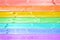 Pastel colorful rainbow painted wood planks