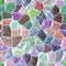 Pastel colorful spectrum marble stony mosaic seamless background with white grout