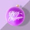 Pastel Colors Gentle Christmas Greeting Card, Poster, Banner or Party Invitation. Vector Realistic Xmas Ball with Soft