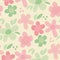 Pastel colors geometric floral seamless pattern.